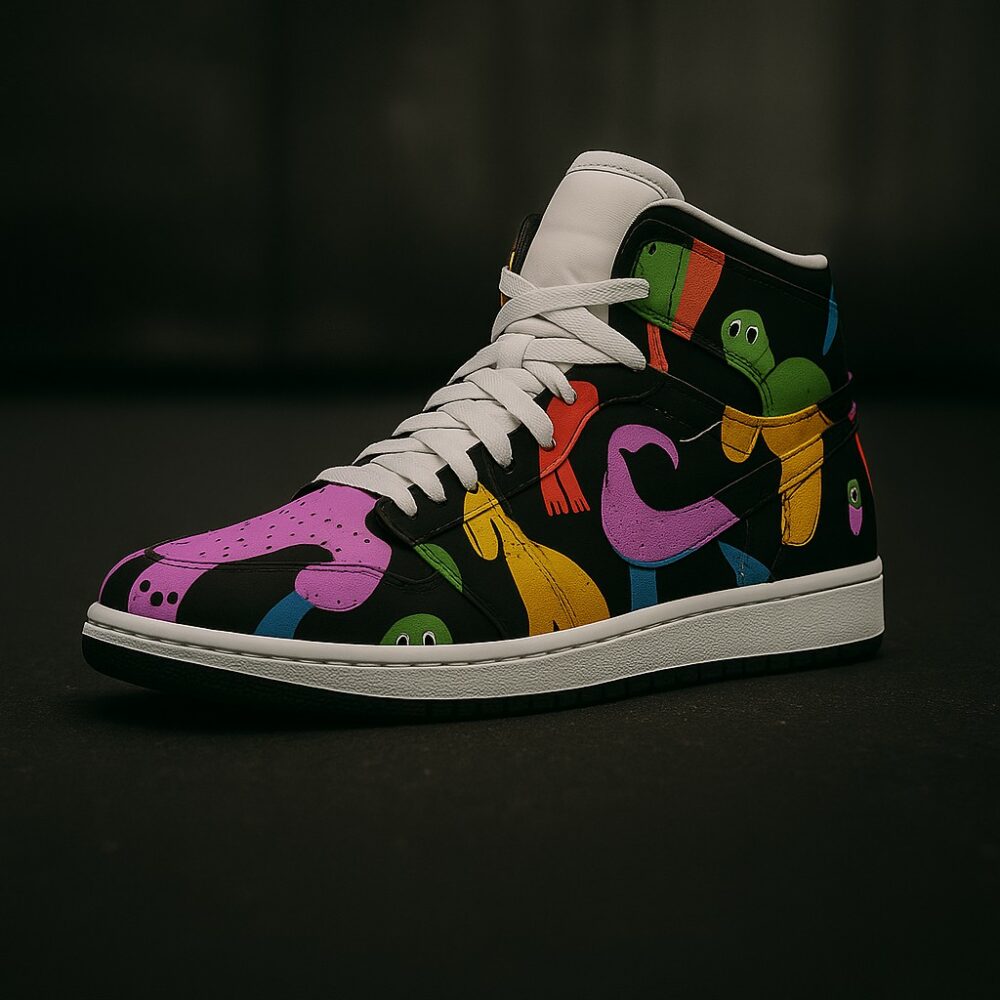 Graffiti Groove High-Top Sneakers – Colorful Chaos, Urban Edge