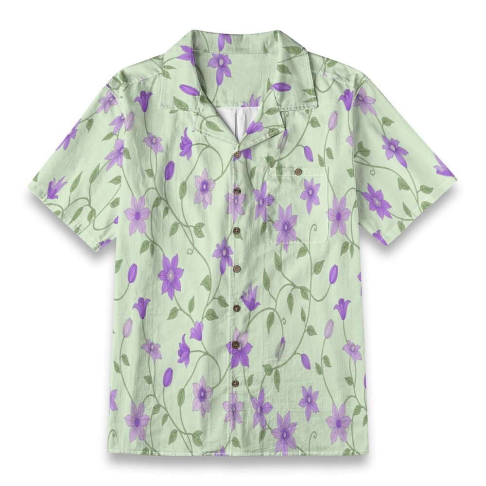 Clematis Vine Garden Floral Tropical Shirt