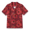 Amaryllis Red Bloom Floral Resort Shirt