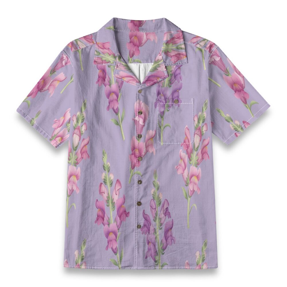 Snapdragon Purple Bloom Floral Aloha Shirt